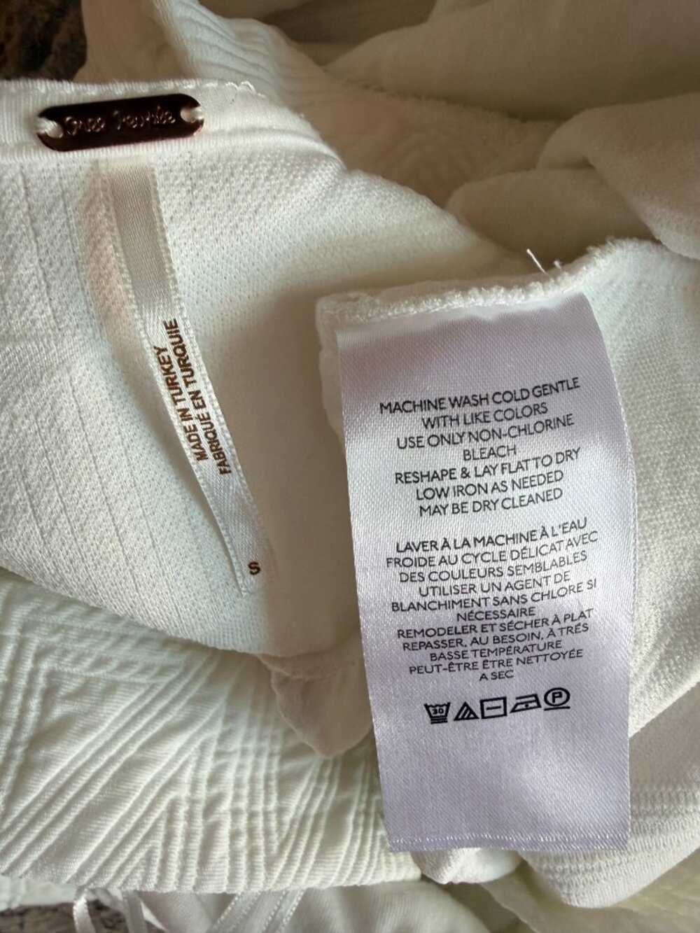Free People Violet Puff Sleeve Tie Back Mini Dress White S - Picture 7 of 7